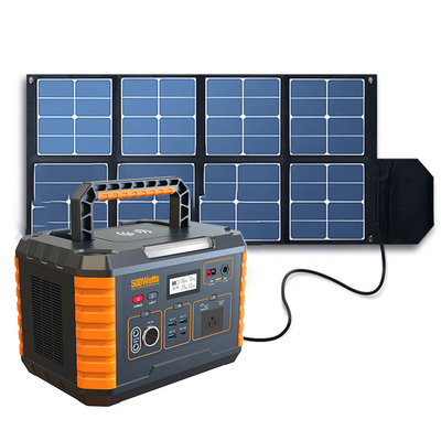 แหล่งจ่ายไฟแบบพกพากลางแจ้ง 50/60Hz, สถานีไฟฟ้าพกพา 500w พร้อมแผงโซลาร์เซลล์