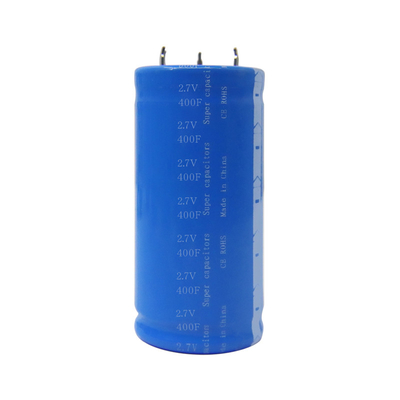 เป็นมิตรกับสิ่งแวดล้อมทนทาน 2.7V 400F แบตเตอรี่ตัวเก็บประจุซุปเปอร์พลังงานสูงสำหรับรถยนต์ 35x60Mm