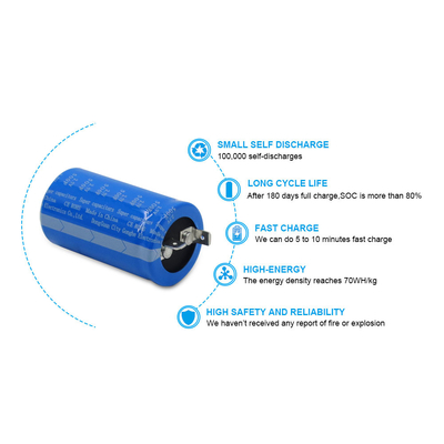 Lug 2.7 Volt 500 Farad เปลี่ยนแบตเตอรี่ Super Capacitor ผ่านรู