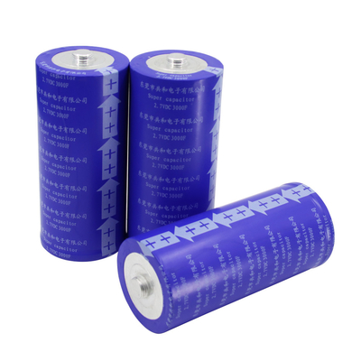 60x136mm Super Capacitor Battery 2.7V 3000F ไม่มีการระเบิดในทางปฏิบัติ