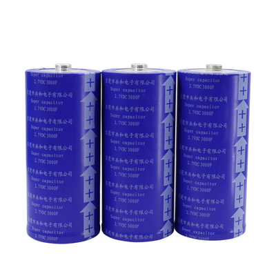 60x136mm Super Capacitor Battery 2.7V 3000F ไม่มีการระเบิดในทางปฏิบัติ